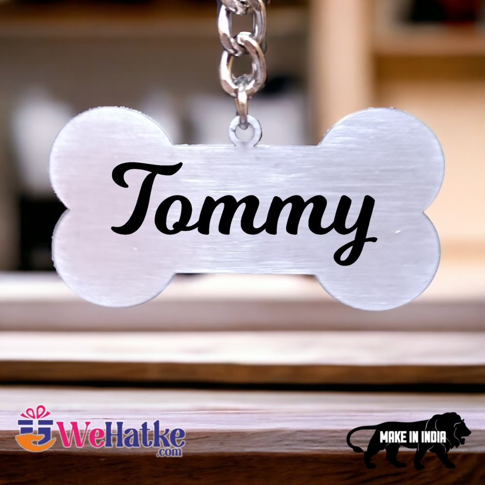 Dog Lover's Bone Shape Metal Keychain