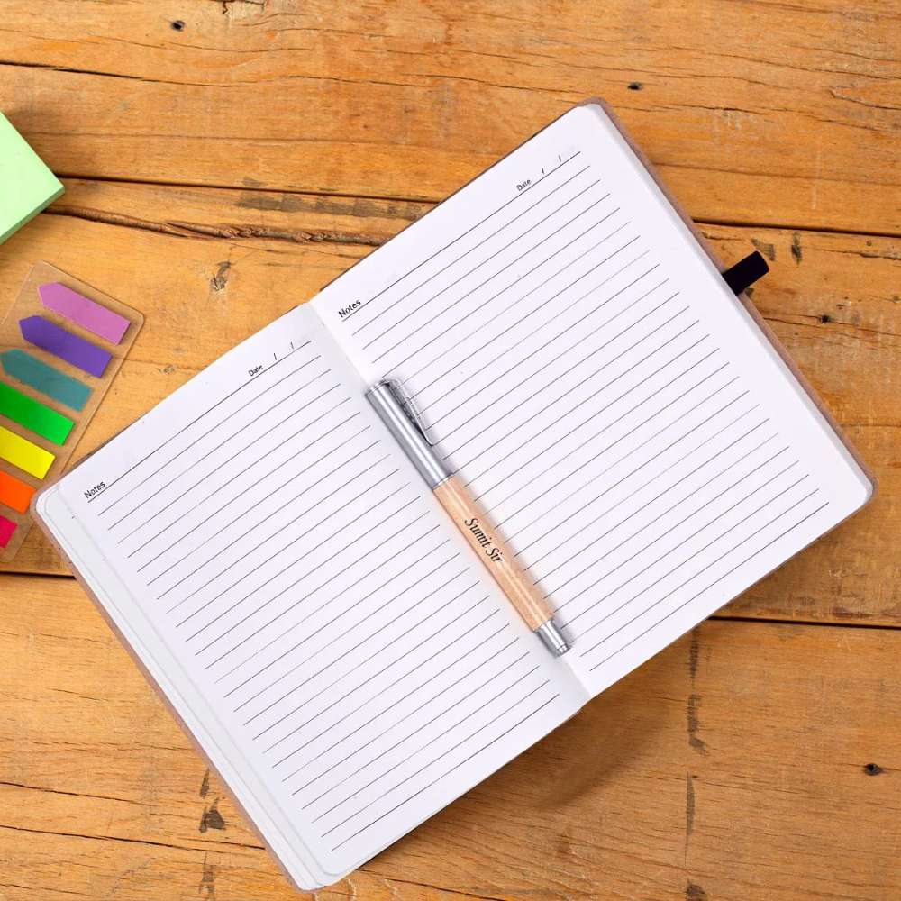 Gift For Teacher Wooden Photo Diary & Pen