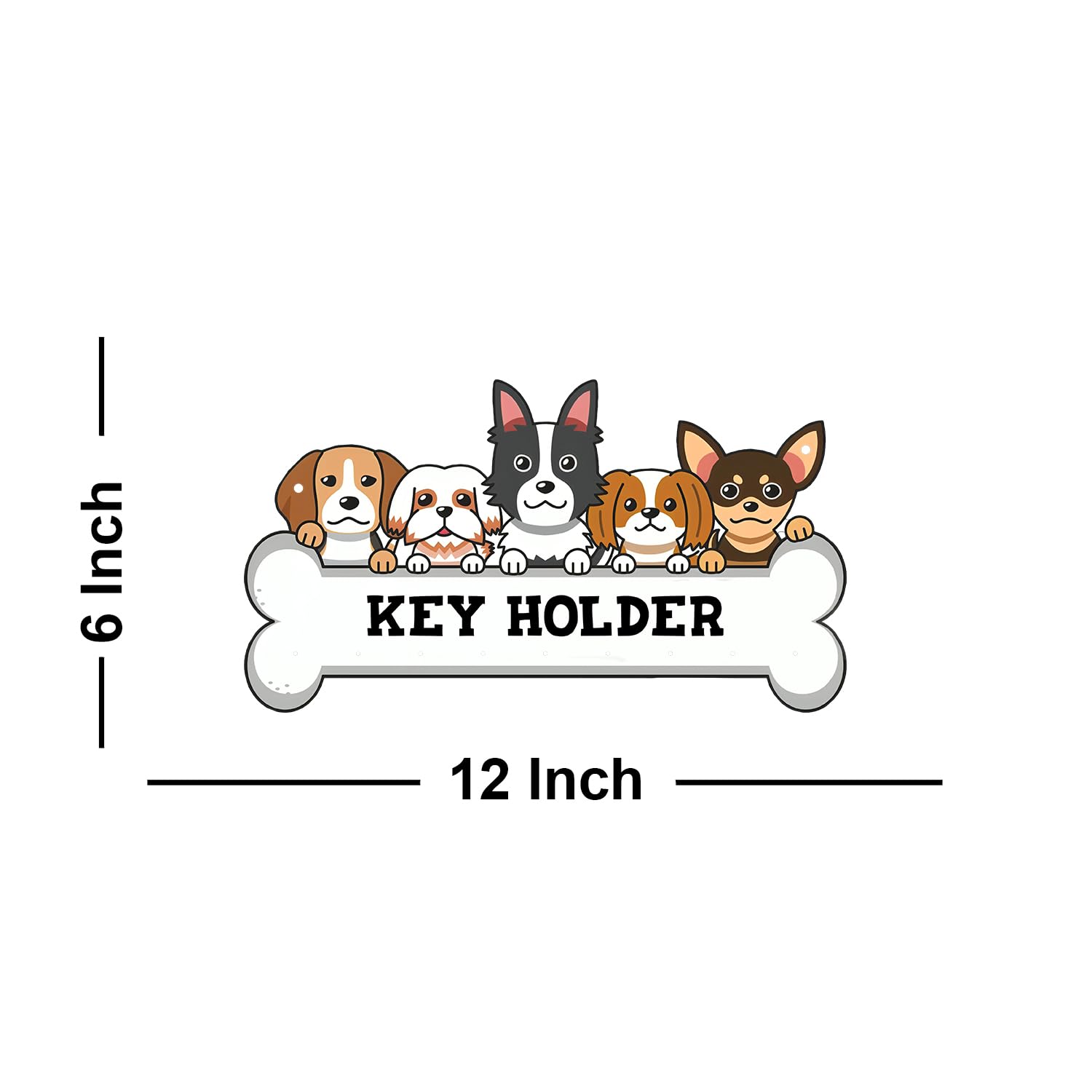Dog's Wooden Key Holder