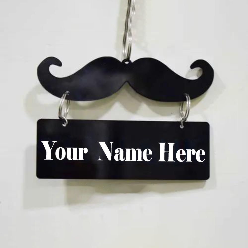Customized Mustache Car hanging With Name