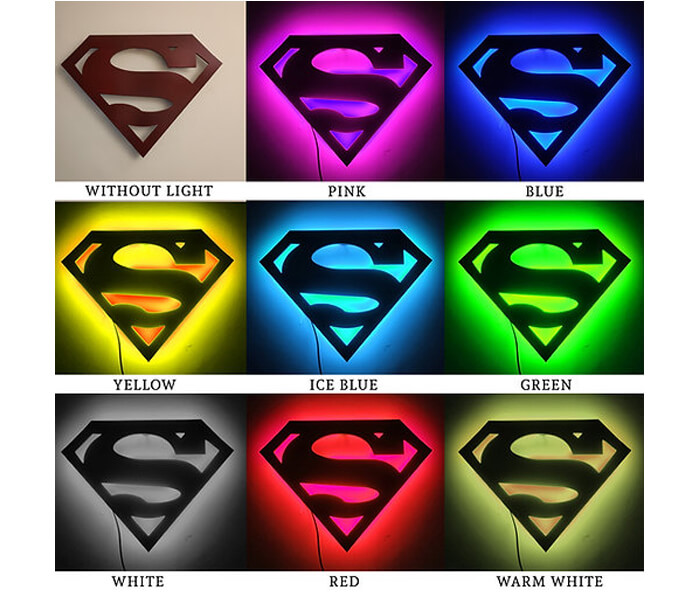 Customized Superman Wall Hanging LED Frame