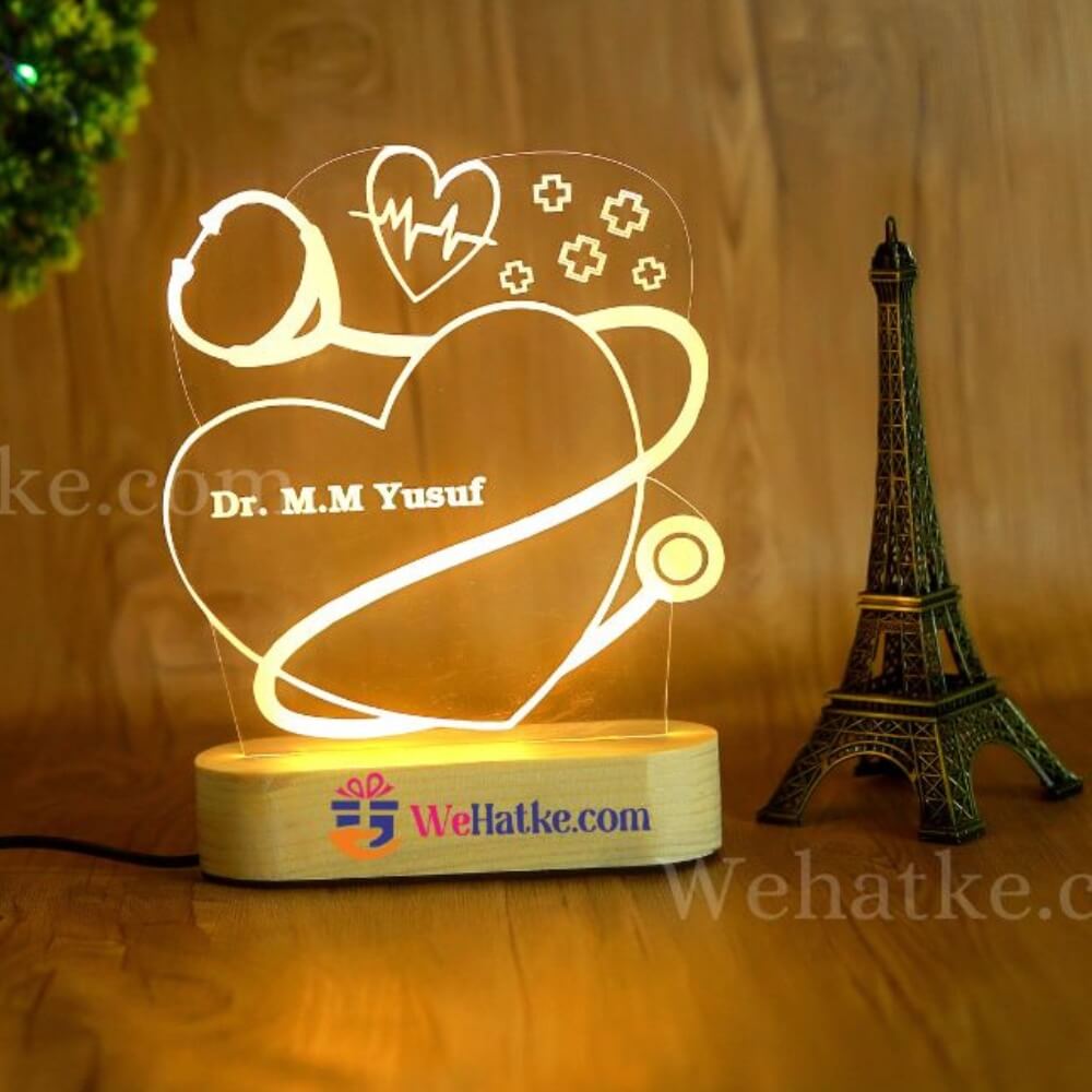 Customized Heart doctor LED lamp with name