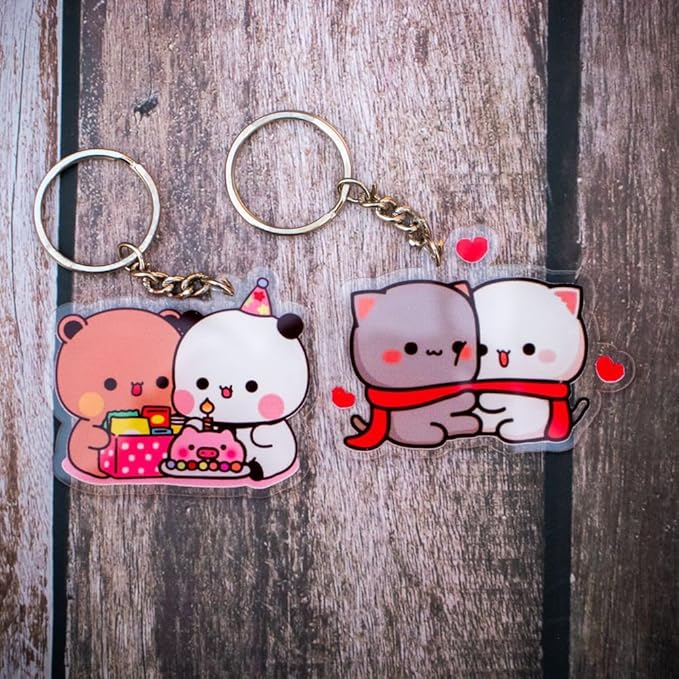 Cute Couple Bubu Dubu Keychain Combo of 2