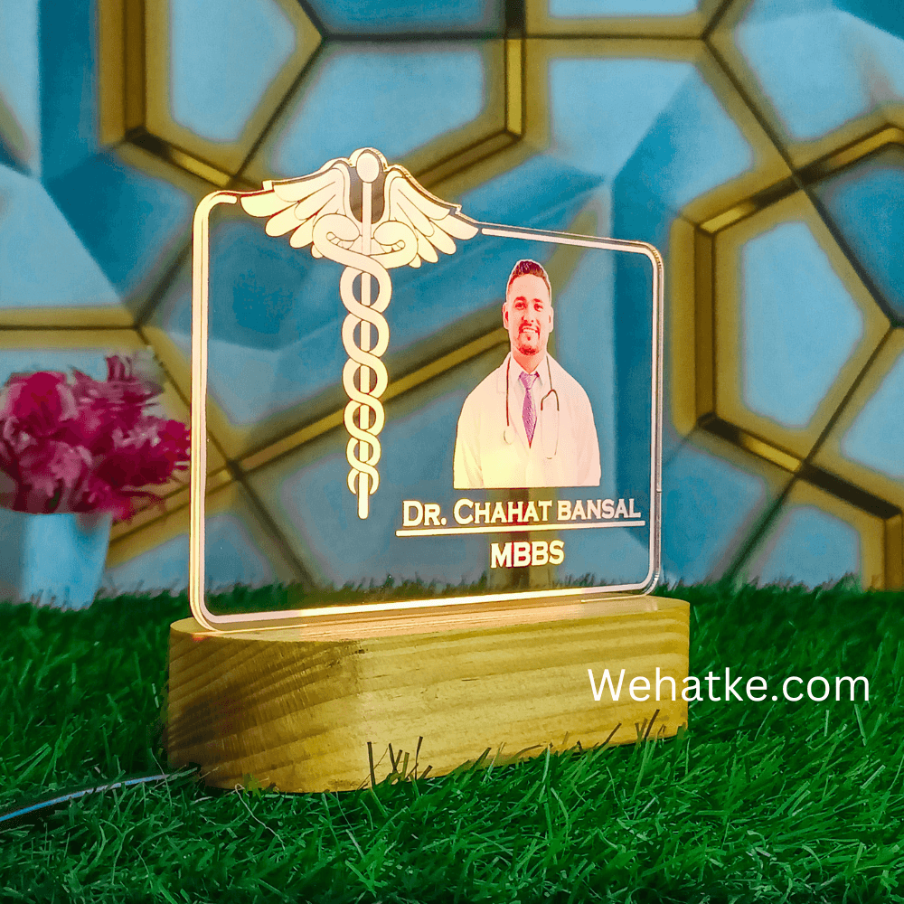 Customized 3D illusion lamp for Doctor With Name & Photo