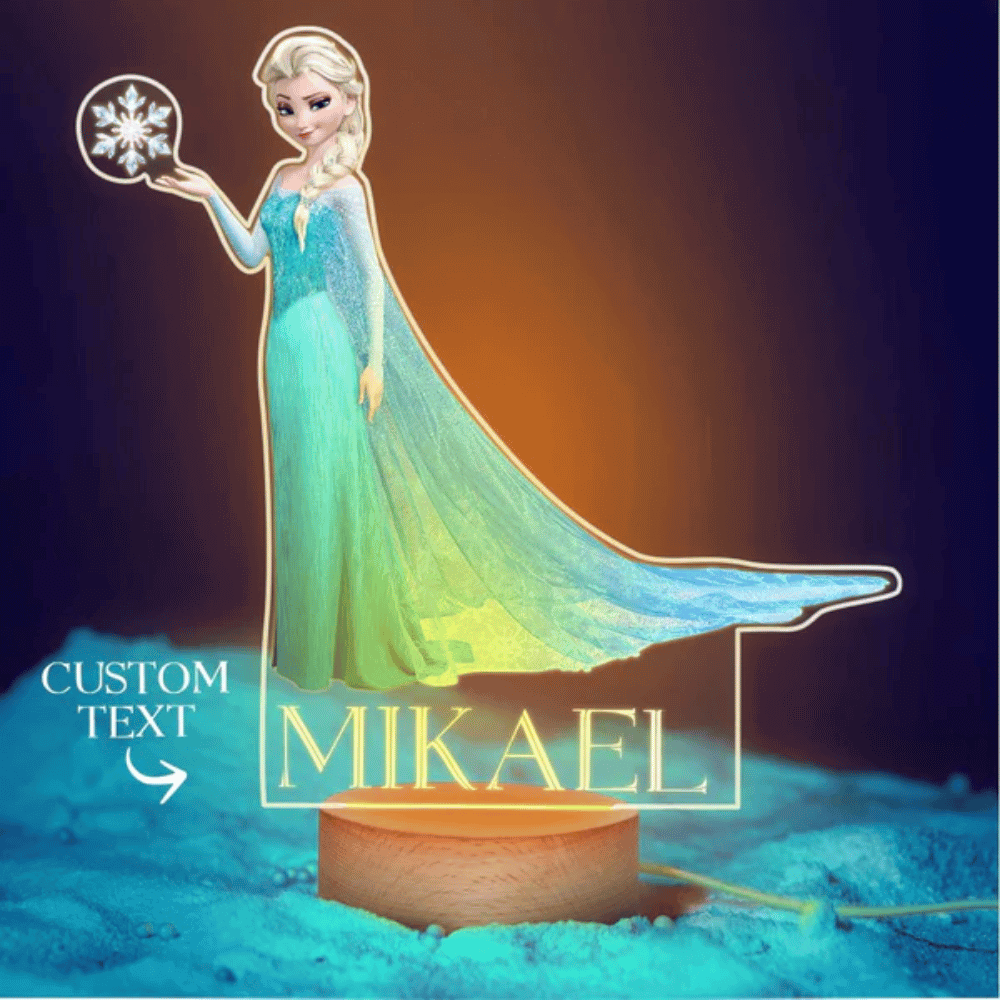 Personalized Elsa Name Lamp With Name