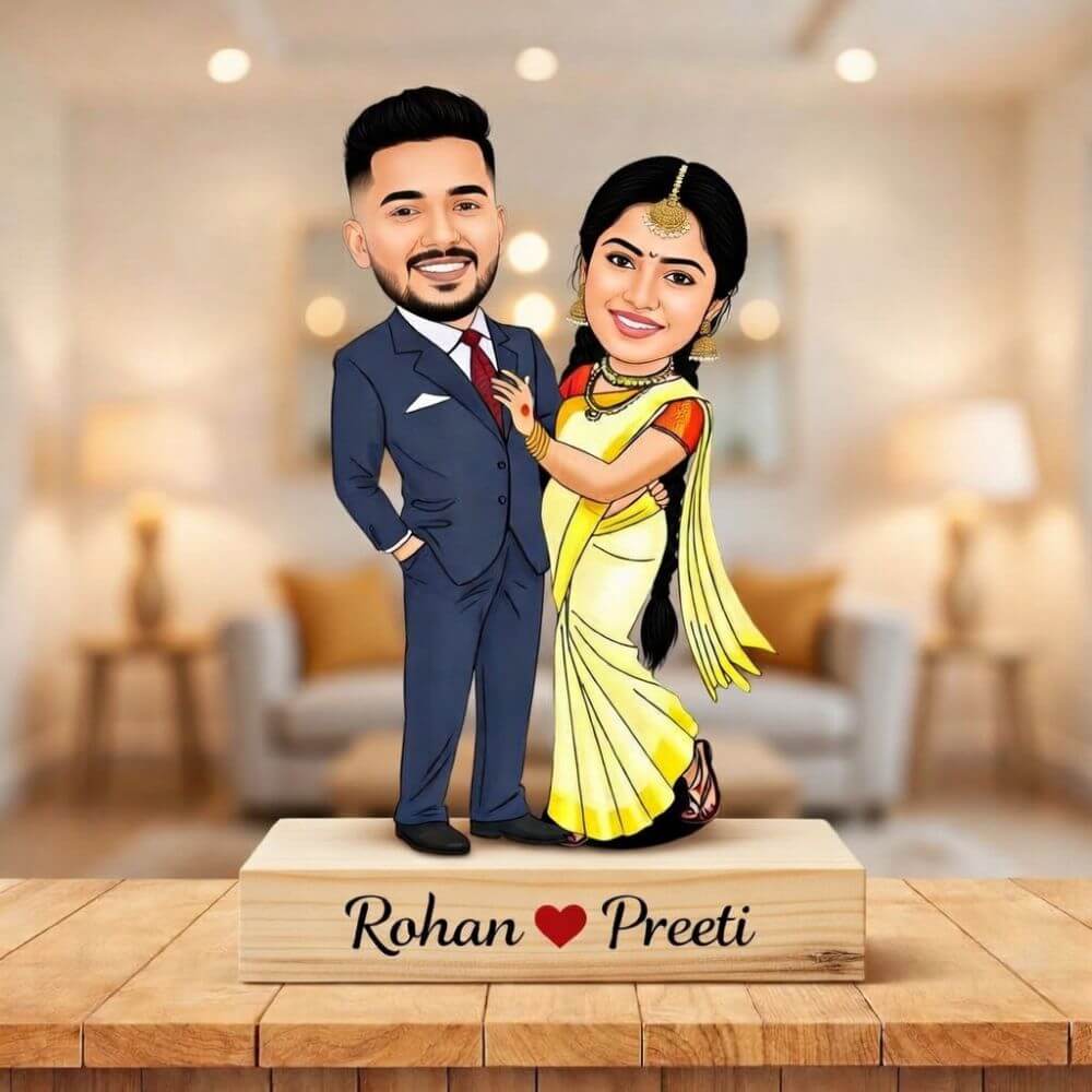 Customized couple wedding caricature
