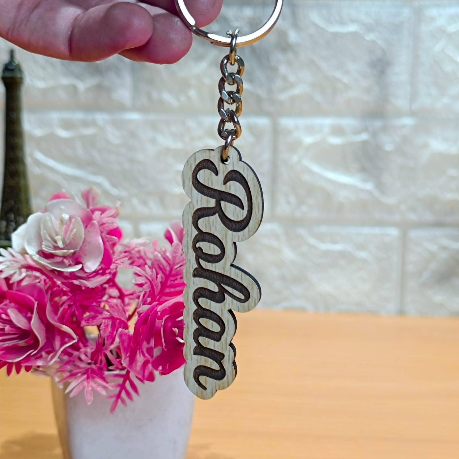 Name cuting & engrave keychain