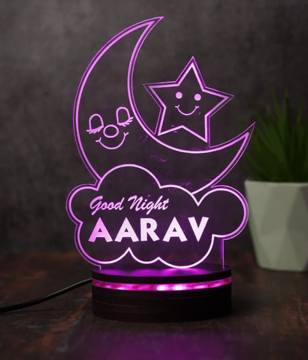 Customized star moon good night lamp for kids