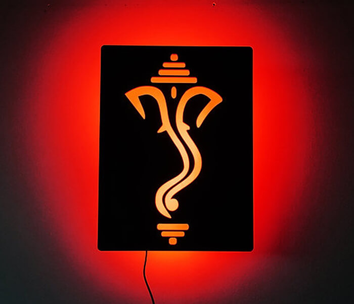 Lord Ganesh Ji Wall Hanging Led Frame