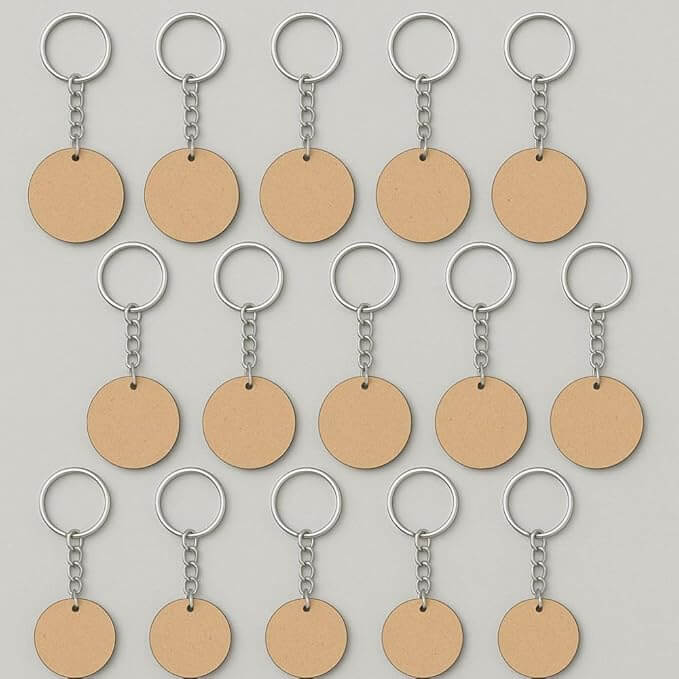 Blank MDF Keychain for Painting, Art & Craft