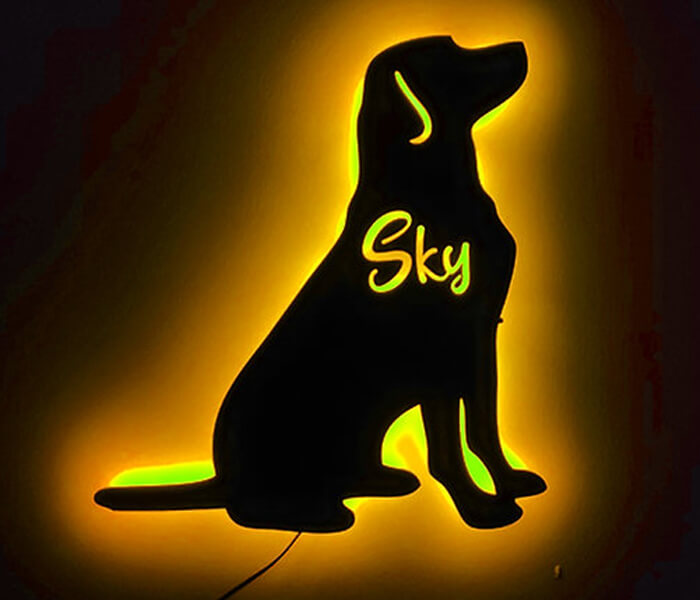 Dog Lovers Wall Hanging Led Frame