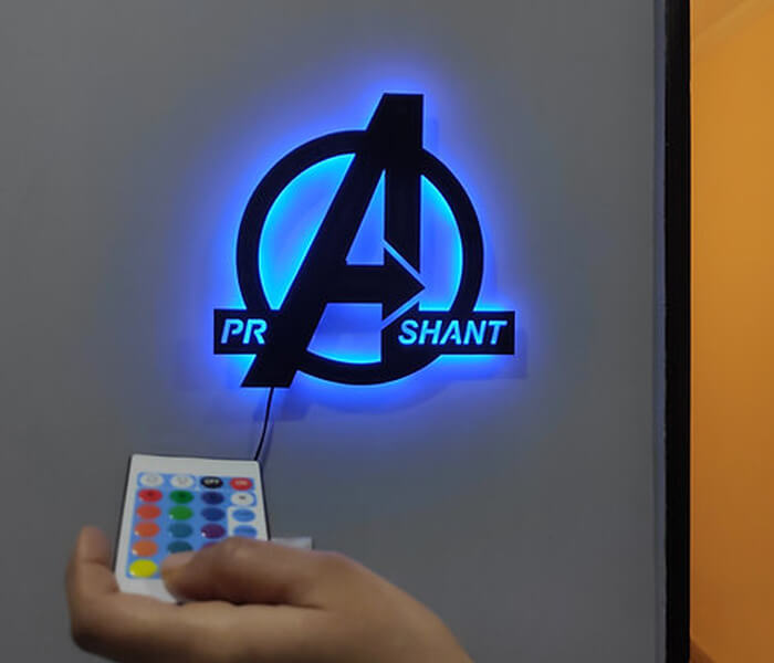 Customized Avengers Wall Hanging LED Frame with Name