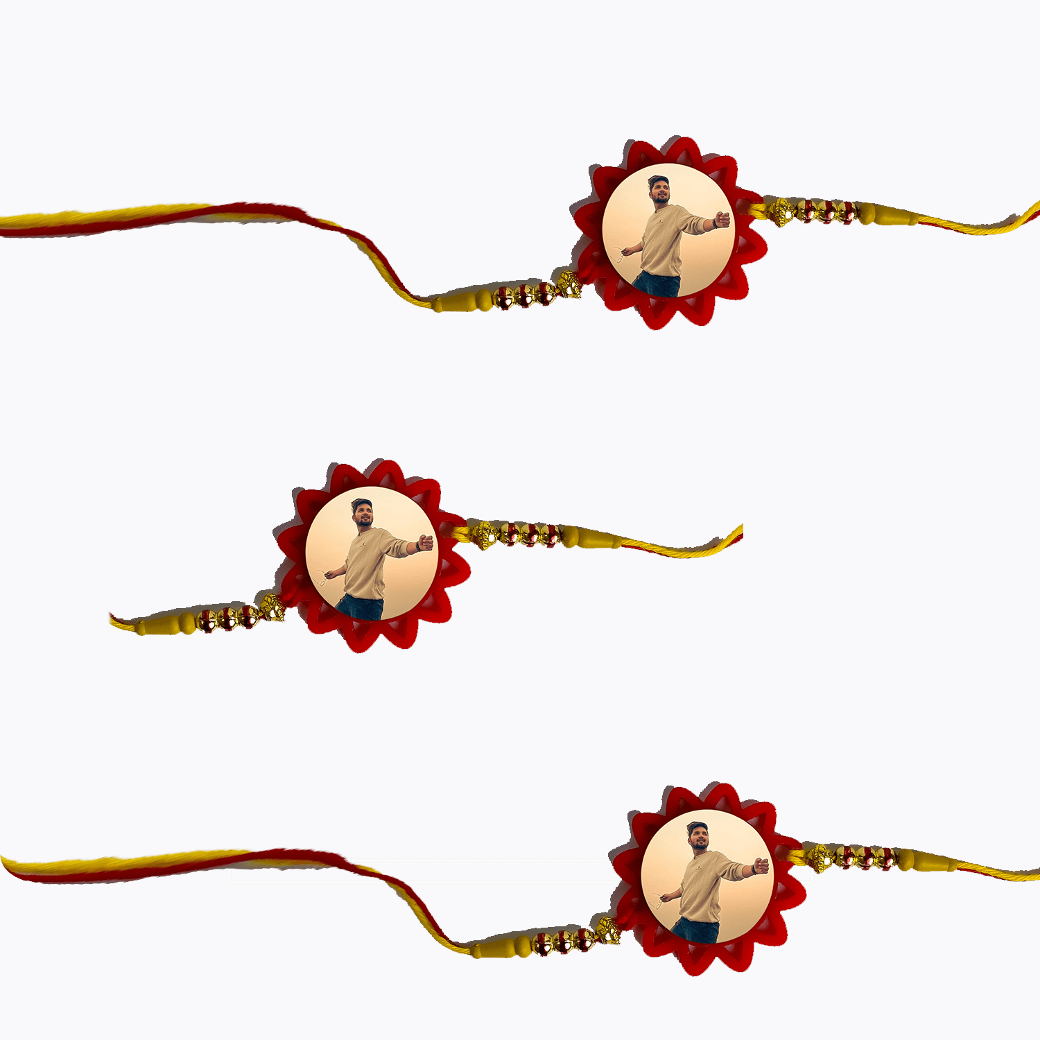 Combo of 3 Customized Photo Rakhi for Raksha Bandhan