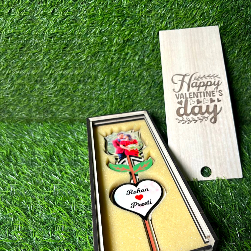 Customized Rose with photo & name for couple on valentine