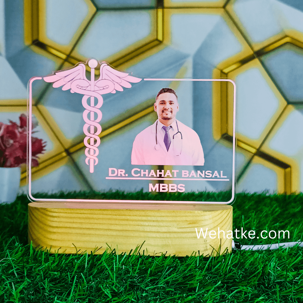 Customized 3D illusion lamp for Doctor With Name & Photo