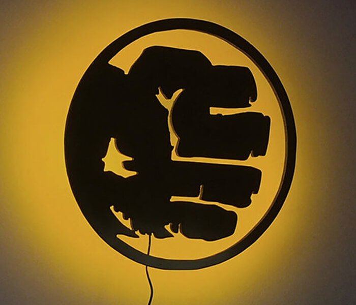 Customized Hulk Wall Decor LED Lamp