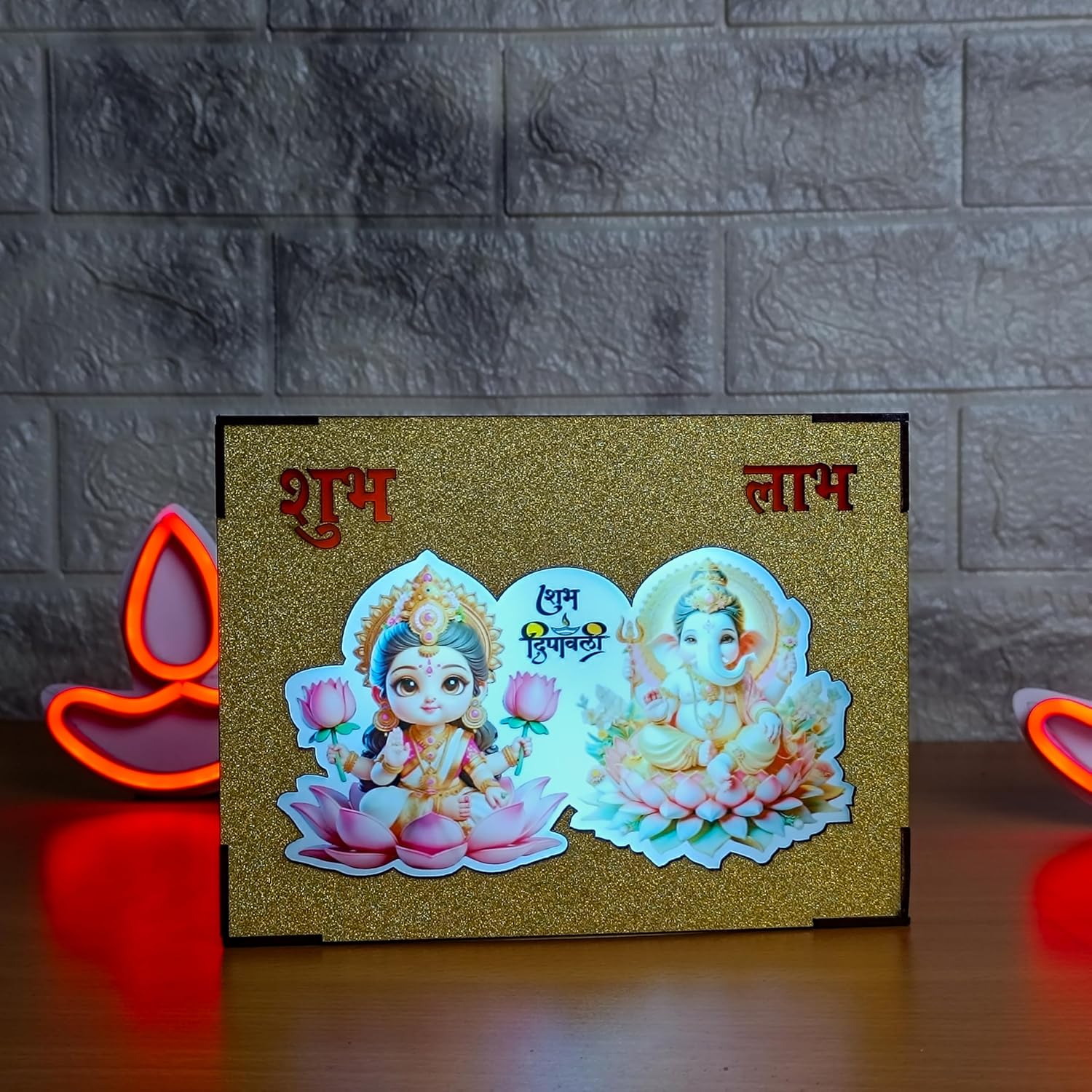 Laxmi Ganesh Lamp Box With Battery