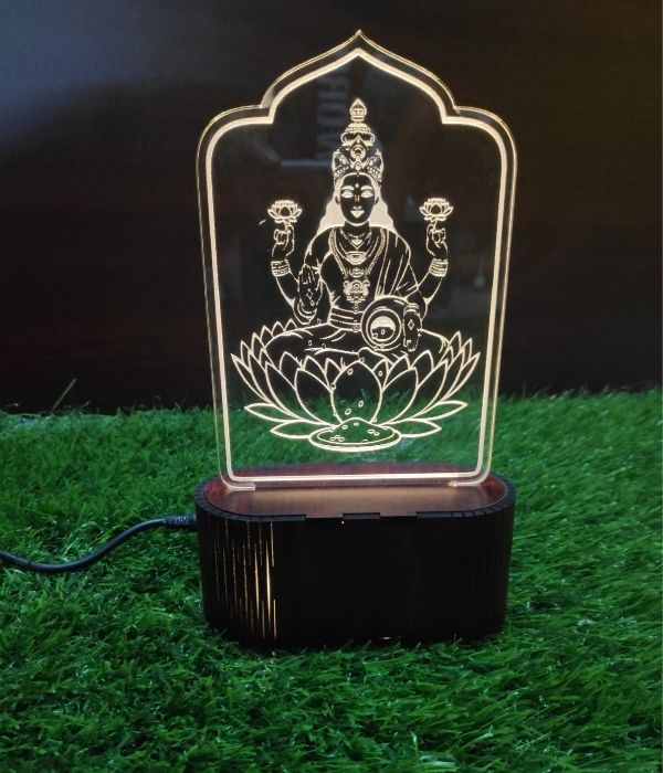 Customized Laxmi acrylic engraving led lamp