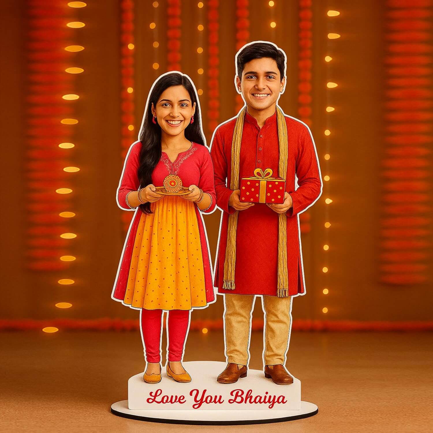 Personalized Rakhi Caricature Gift for Brother