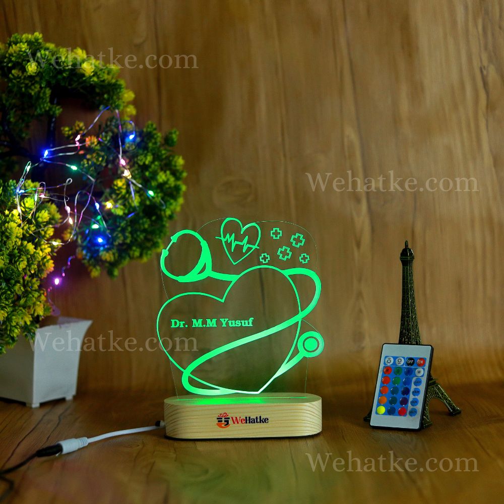 Customized Heart doctor LED lamp with name