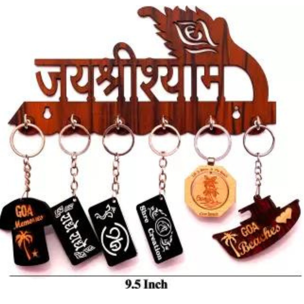 Jai Shree Shyam Wooden Key Hanger