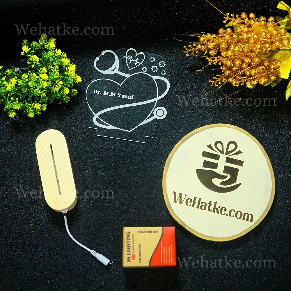 Customized Heart doctor LED lamp with name