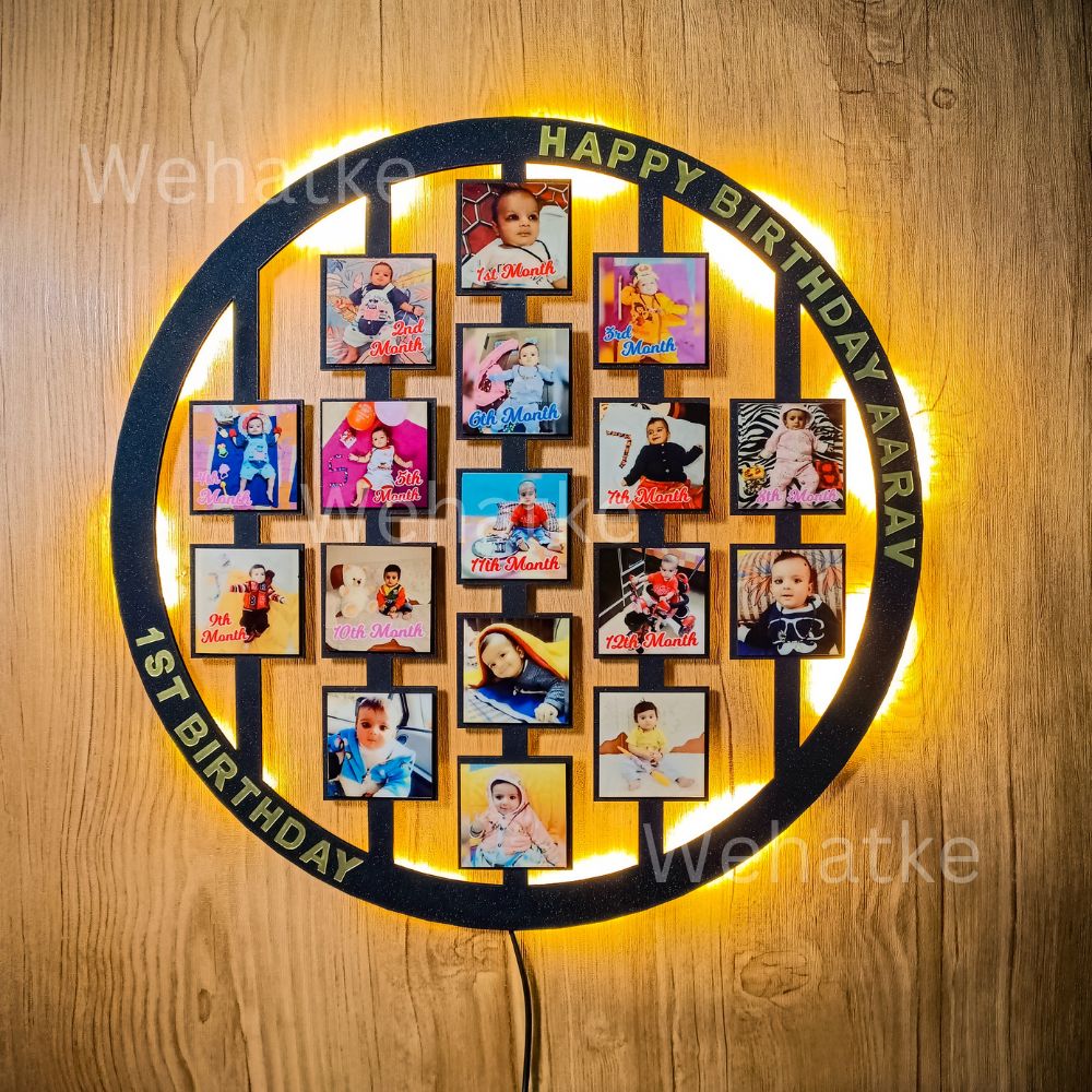 Customized Round Family Wall Hanging frame with Photos
