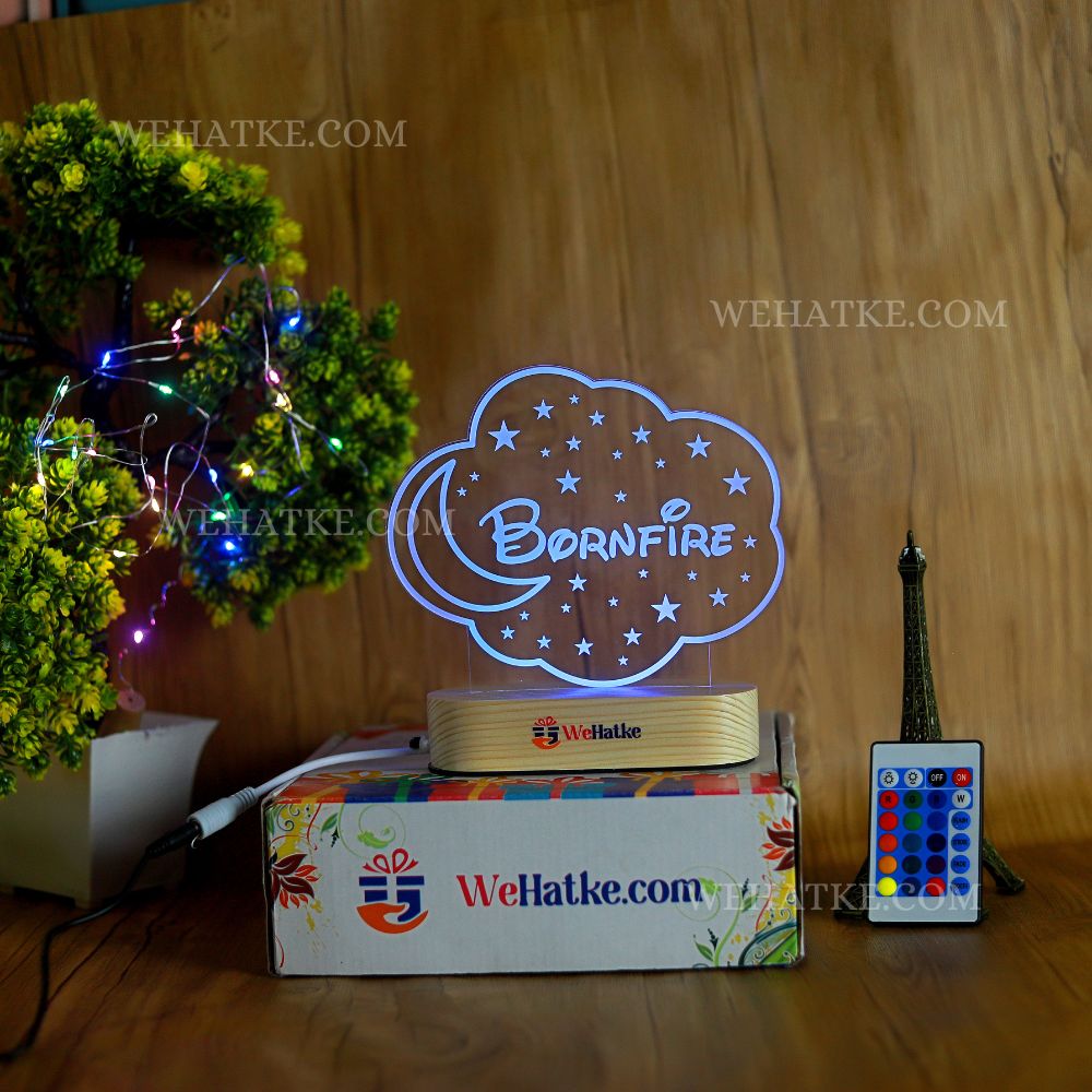 Customized Star & Moon Led Lamp with Name for Kids/girls | Best Gift Idea for Kids/Love