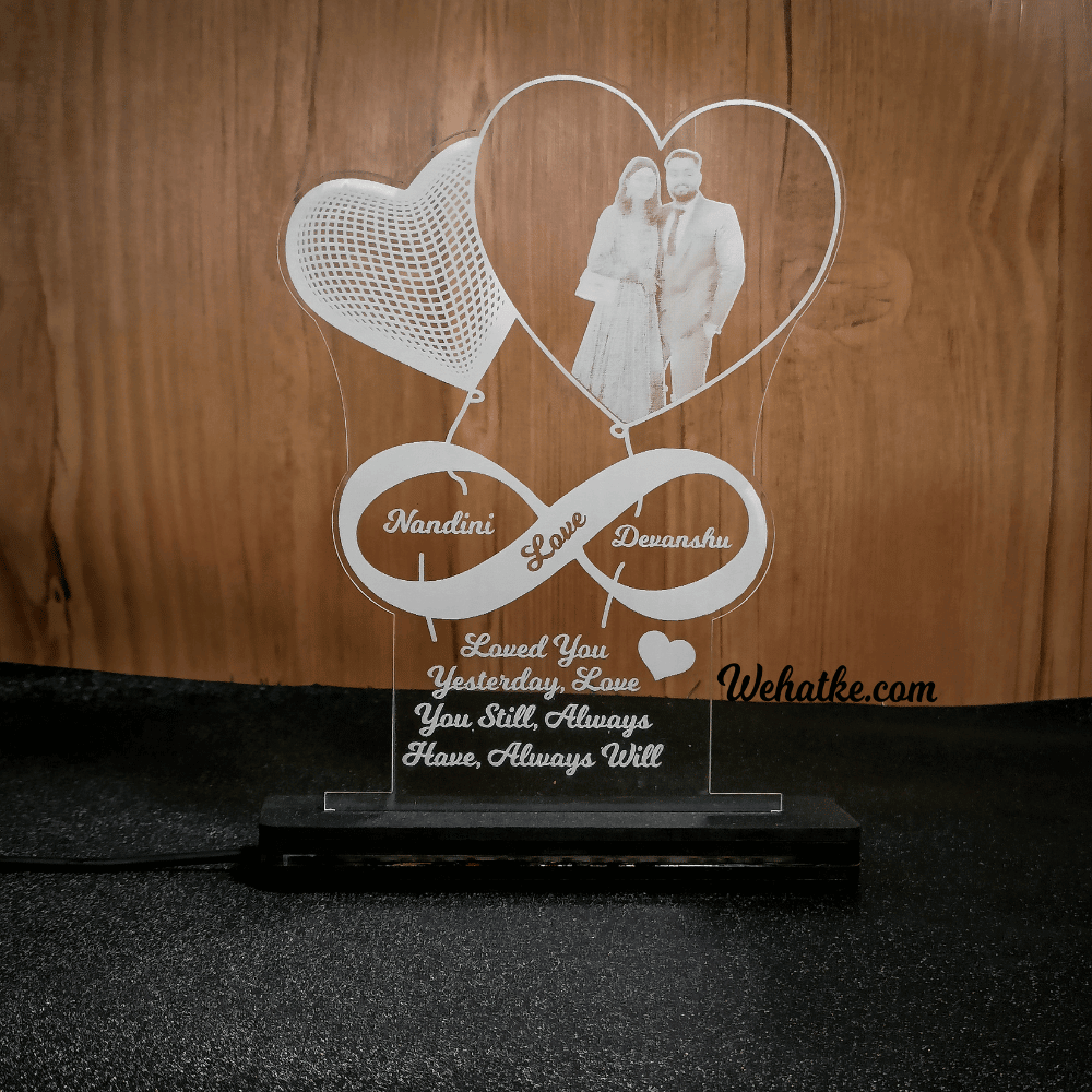 Customized Infinity 3D Heart Led Lamp for Couple