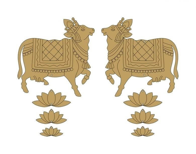 Pre Marked MDF Cow and Lotus