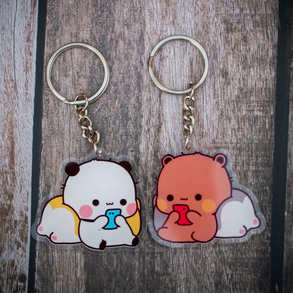 Cute Couple Bubu Dubu Keychain Combo of 2