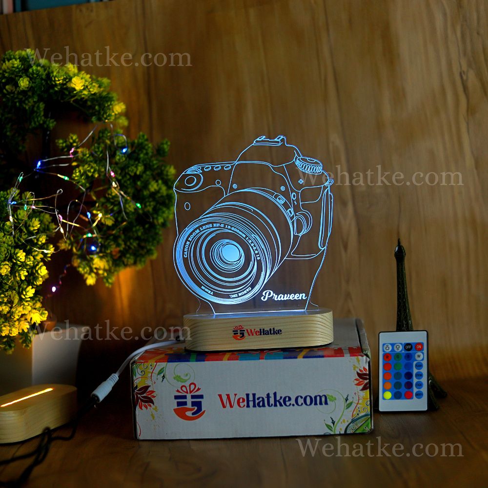 Personalized Camera 3d illusion Led Lamp With Remote