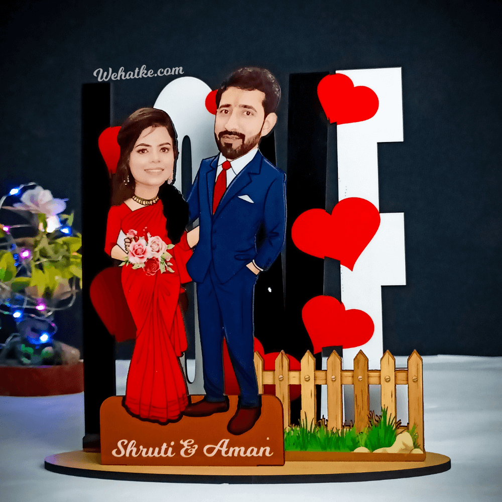 3 layers Couple Caricature