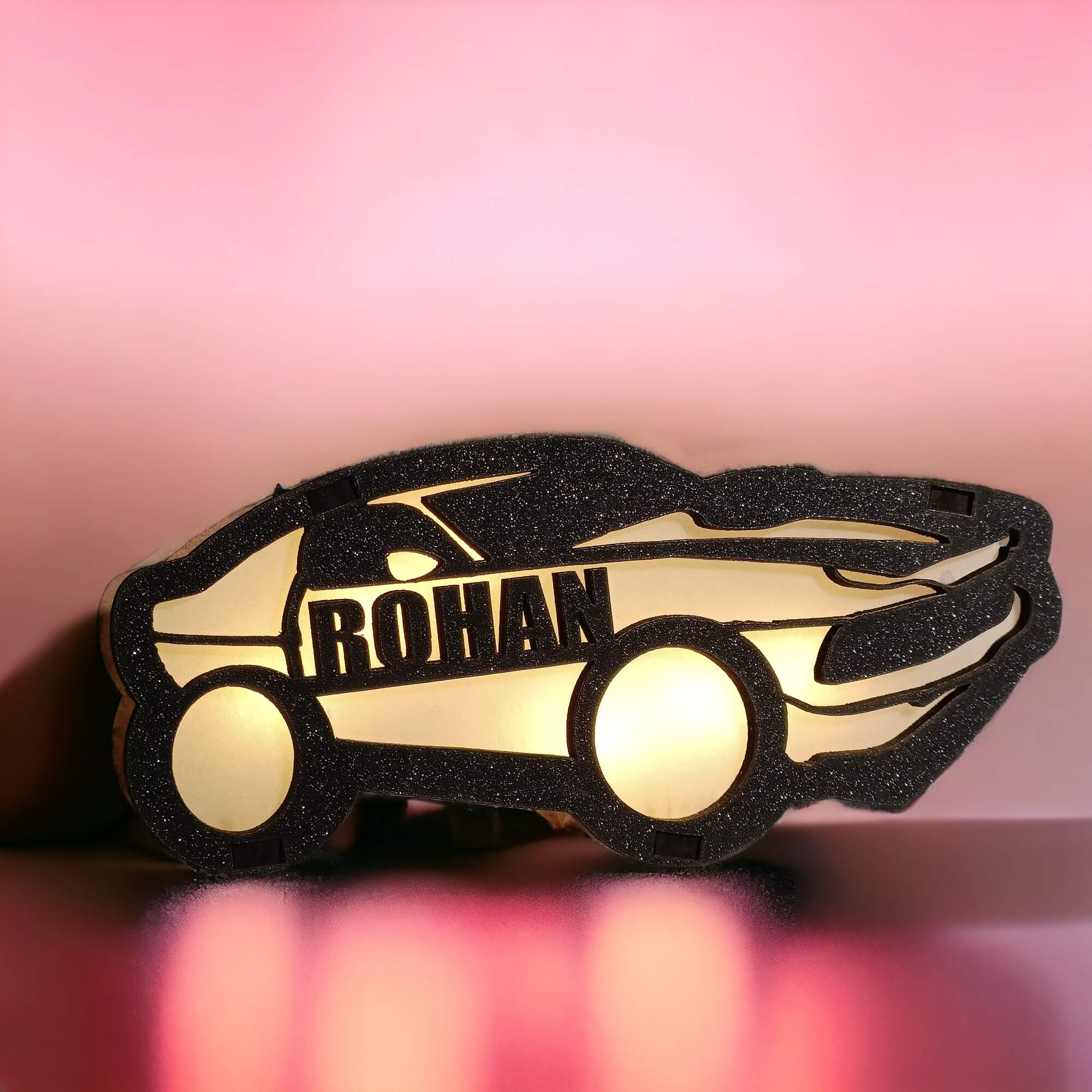 Personalized Wooden Car Lamp With Name