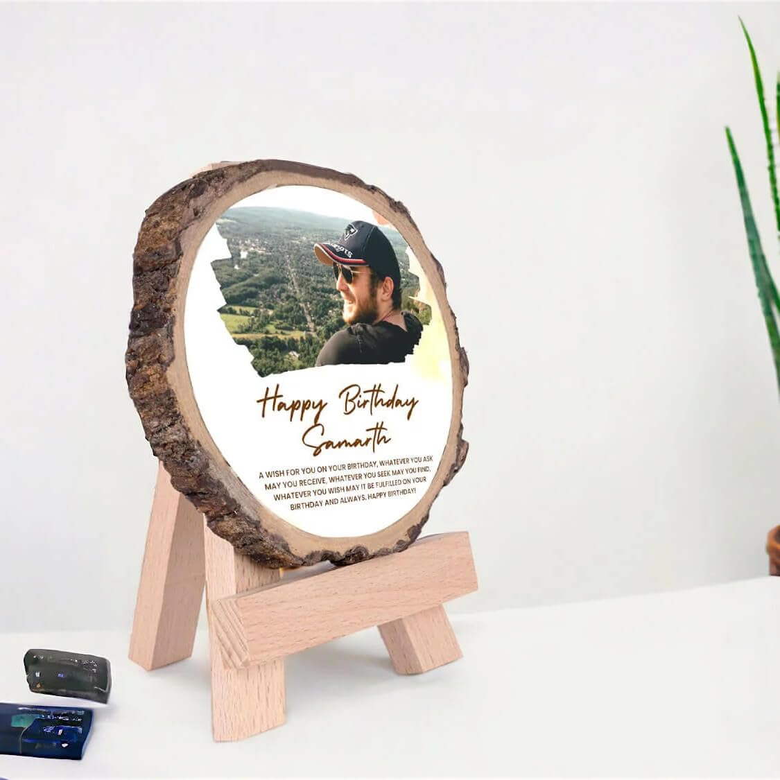 Personalized Natural Wood Color Photo Frame