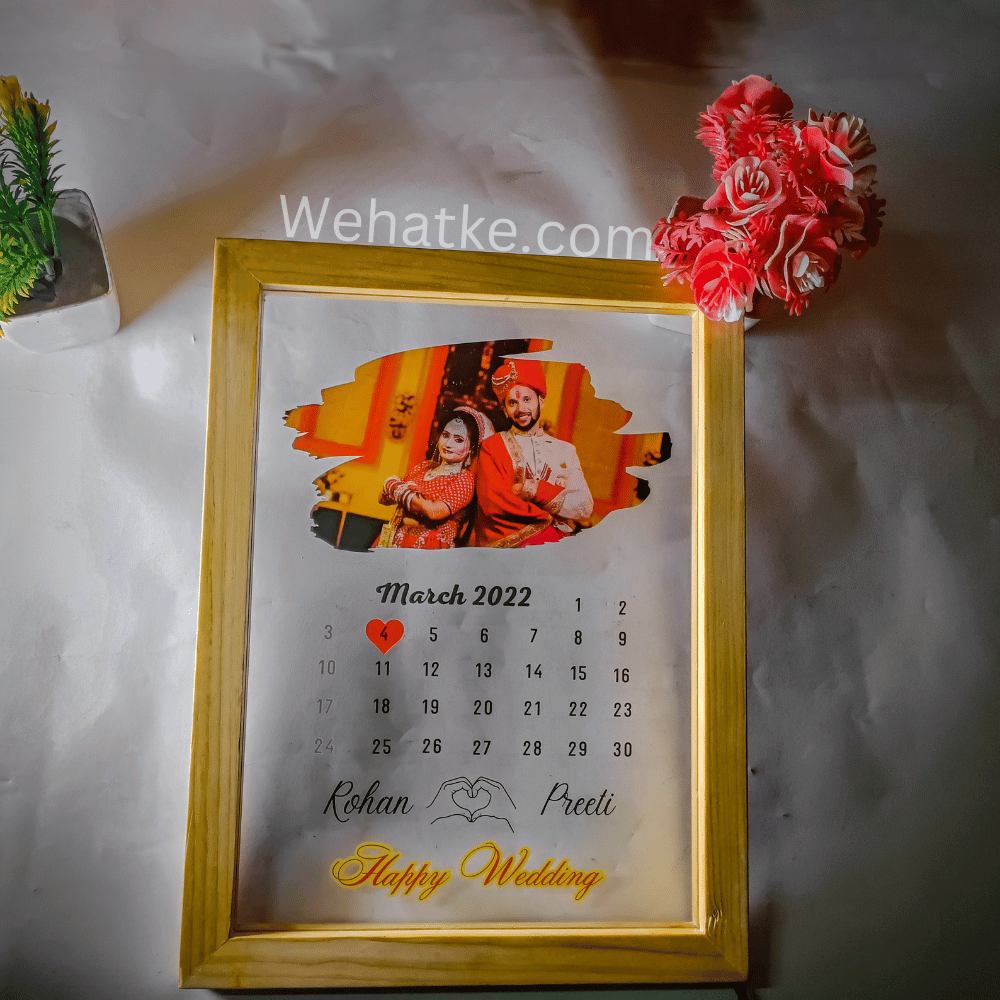 Customized UV Printed Calendar Frame for couple