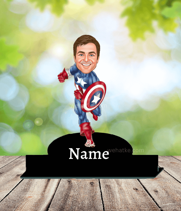 Customized caption America caricature