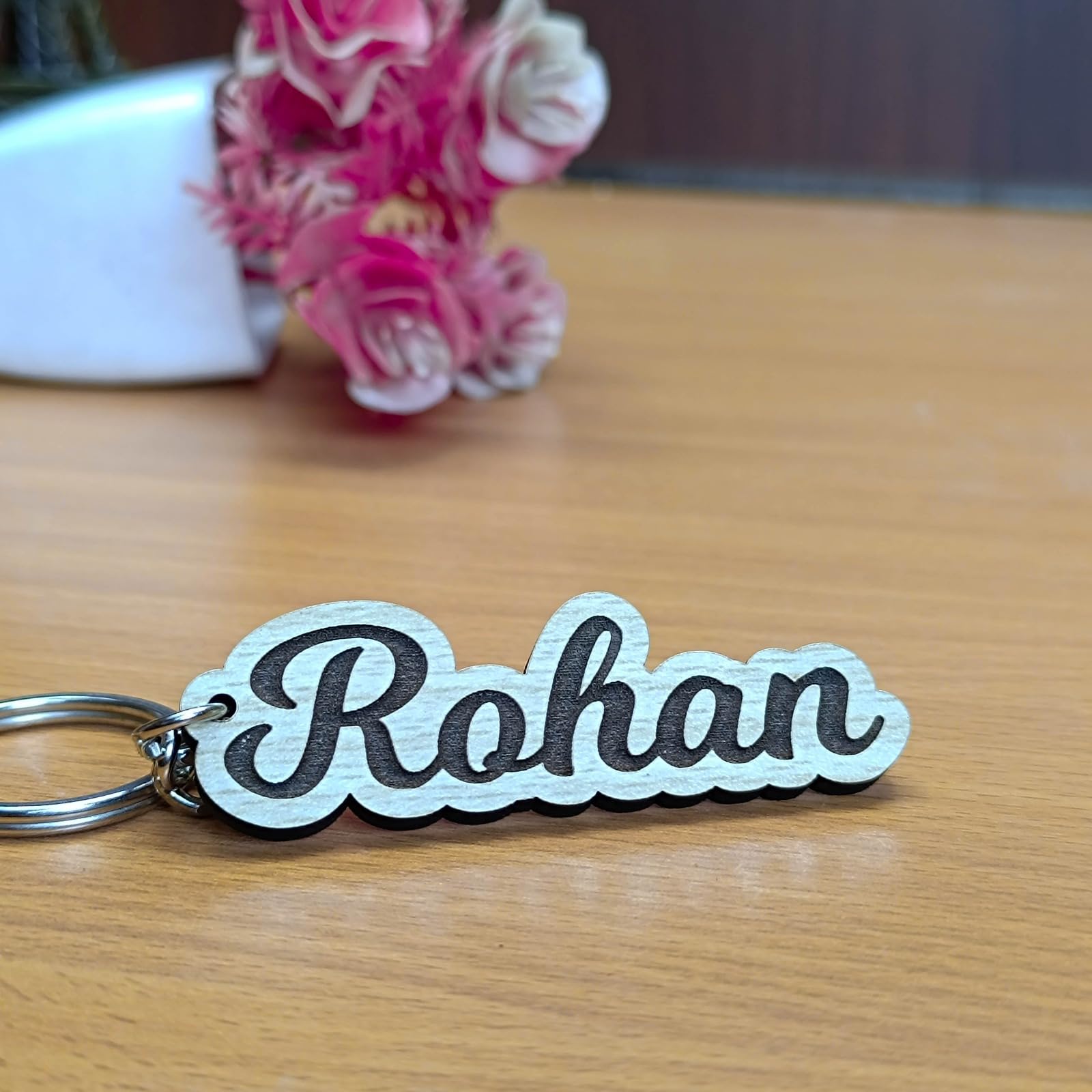Name cuting & engrave keychain