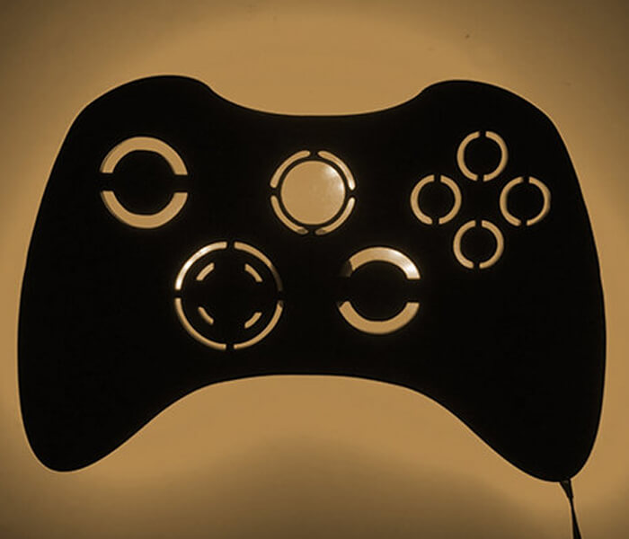 Remote X Box Game Controller Wall Hanging Light