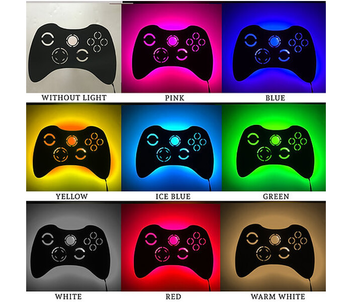 Remote X Box Game Controller Wall Hanging Light