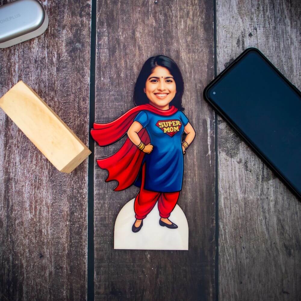 Customized Super Mom Caricature with Photo