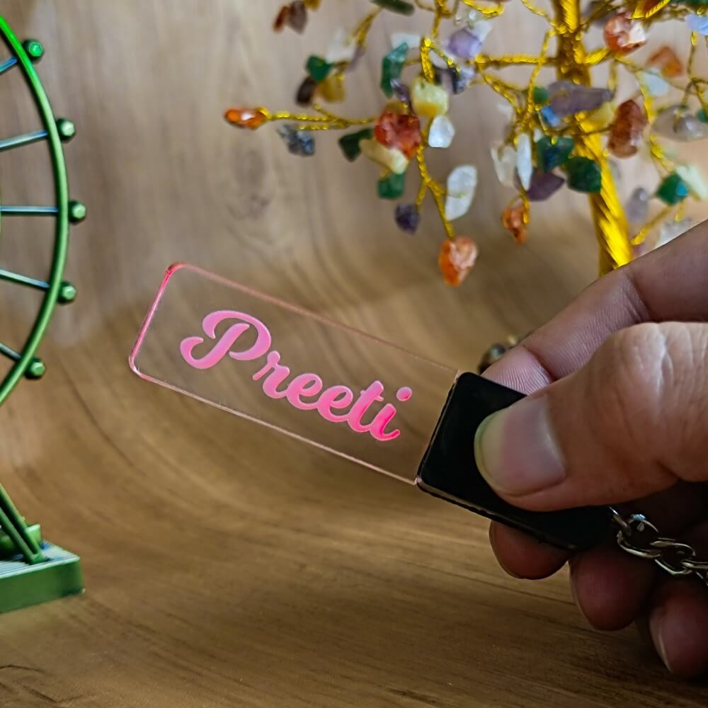 Customized Rechargeable Light Keychain With Name