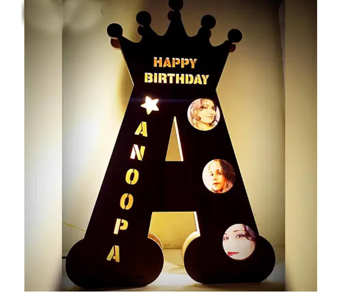 Customized A To Z Alphabet  Wooden Name Board With Photos
