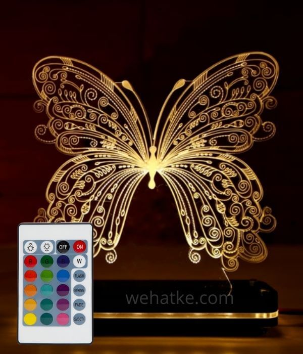 Personalized 3D illusion Butterfly Led Lamp With Remote