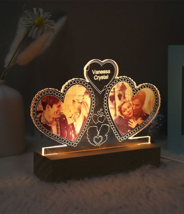 Customized Heart Frame with UV Print Photo for Couple