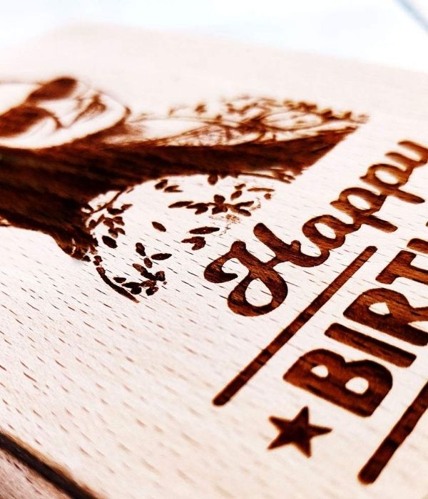 Customized wooden engraved  frame for birthday