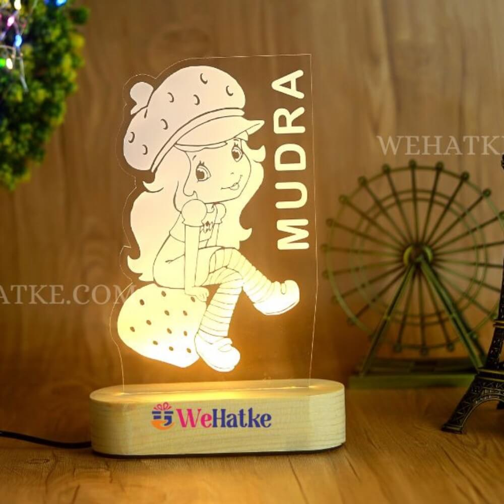 Customized cute girl led lamp for kids room decor