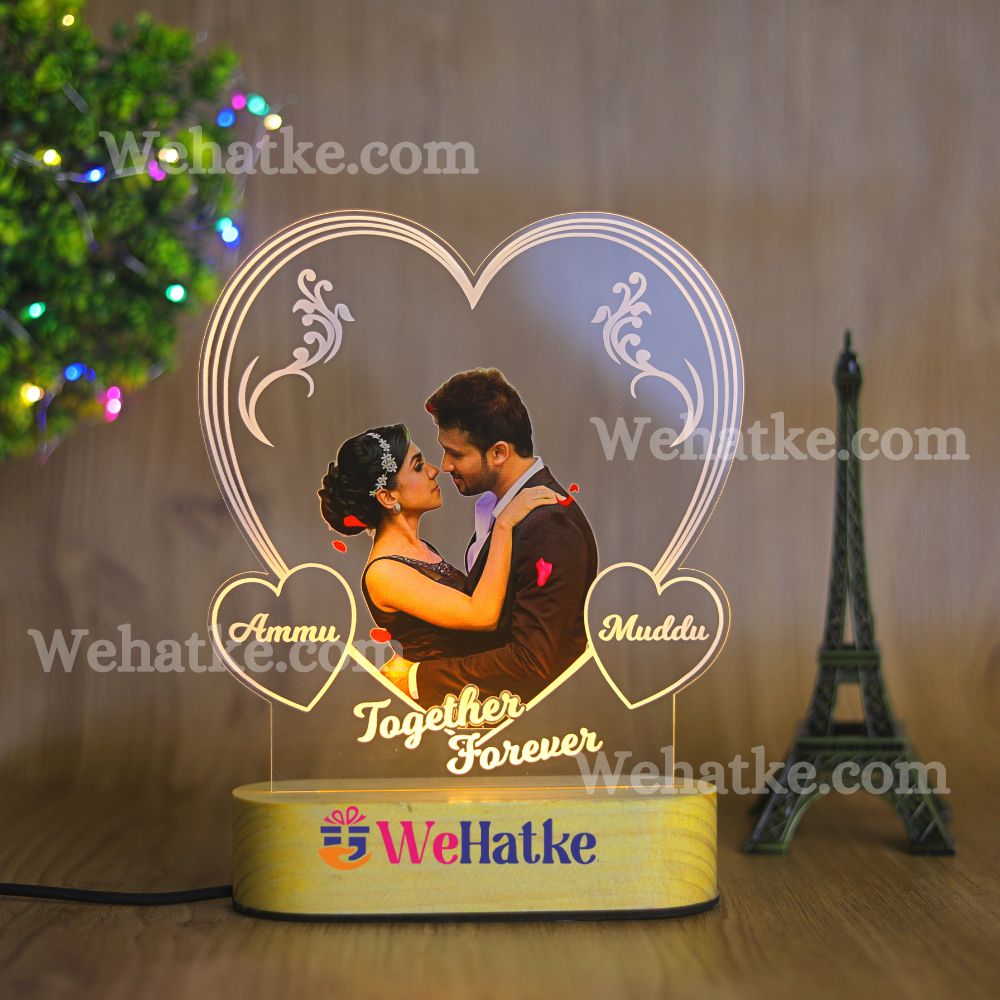 customized Love heart frame with UV printed photo for couple