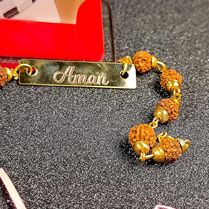 Customized, Metal Rakhi Gift Set for Brother with Pen & Keychain
