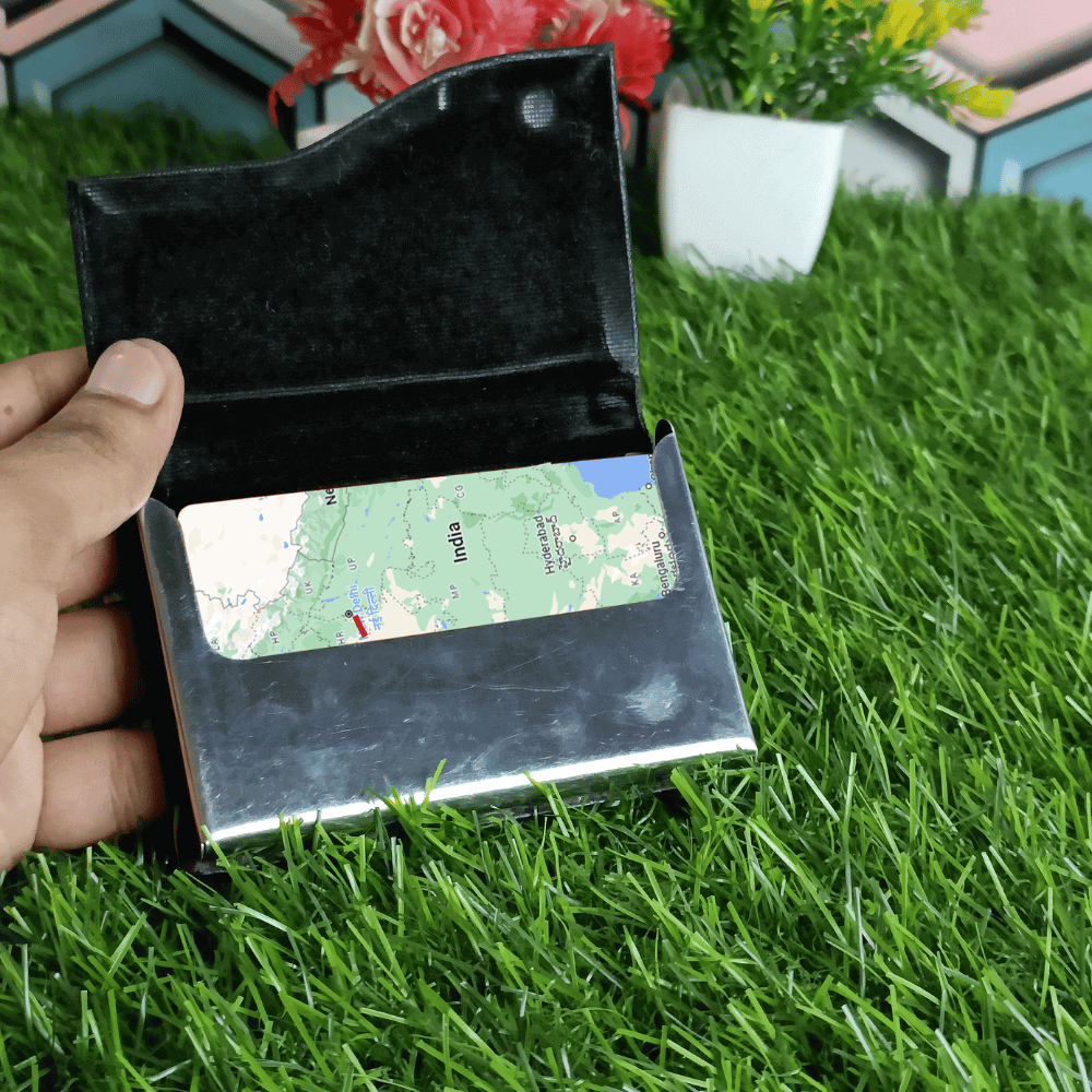 Customized Wallet Card With photo And Map For Long Distance Couple